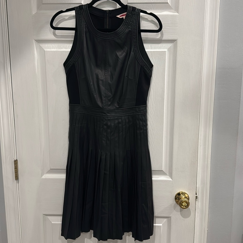Rebecca Taylor Pleated Leather Dress